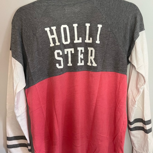 Hollister long Sleeve top - pink white - small - Picture 3 of 3